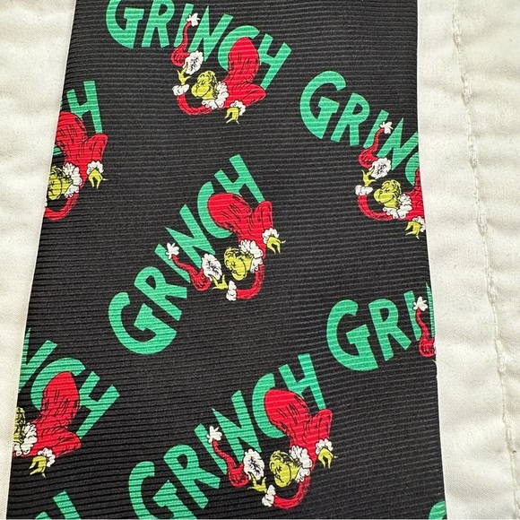 Dr. Seuss Grinch Black Tie with Red and Green Highlights - Picture 4 of 7